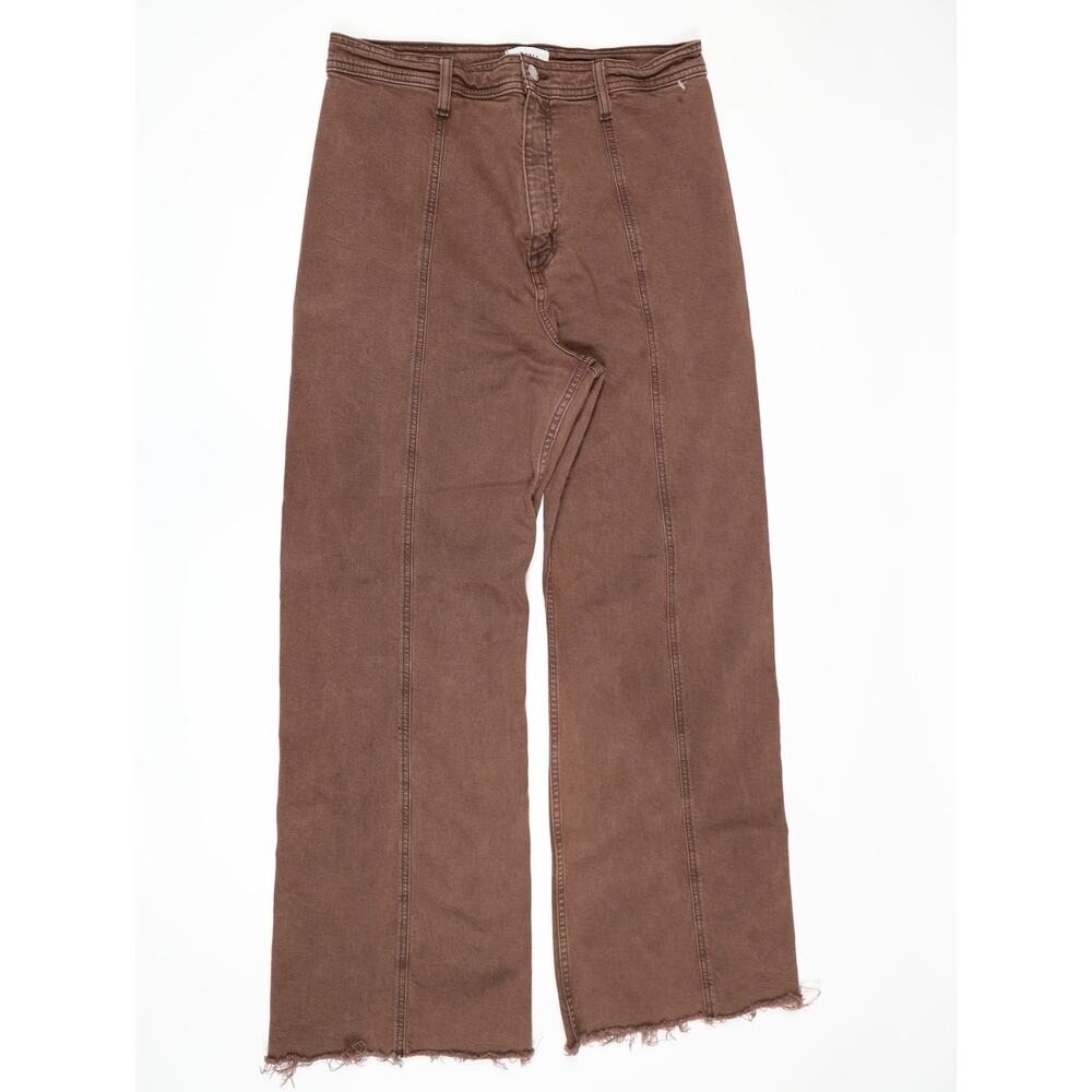 Pistola Rust Wide Leg Raw Hem Jeans 31 High Rise Front Seam Boho Western Chic - Picture 4 of 15